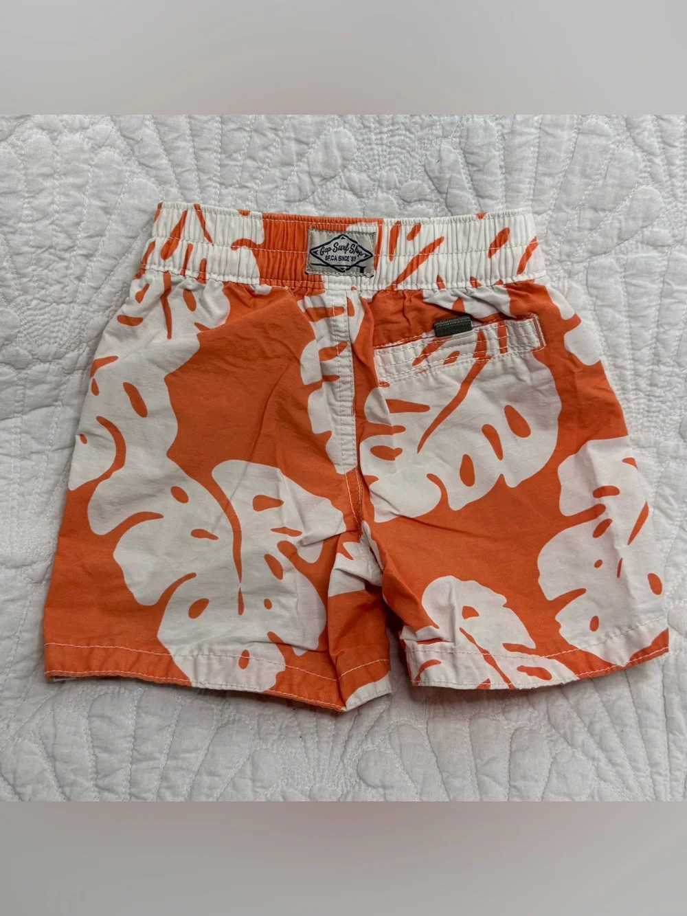 Baby Gap -Longboard Riders Club Orange & White Kids Swim Trunks -2T